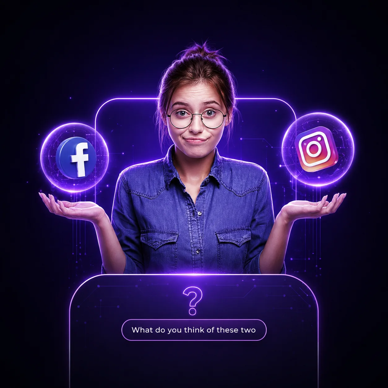 Facebook and Instagram social media concept